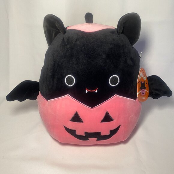 Squishmallows Emily Bat Pink Pumpkin Jack-O-Lantern Plush 12in S12 #184-8 NWT - Picture 1 of 12